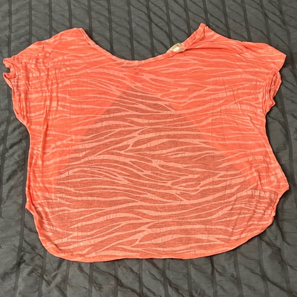 Tops - Vibrant Coral Zebra Print Blouse